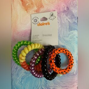 New Claire’s Glow-In-The-Dark Halloween Bracelets/Hair Ties🎃👻💀🖤💚🧡💜
